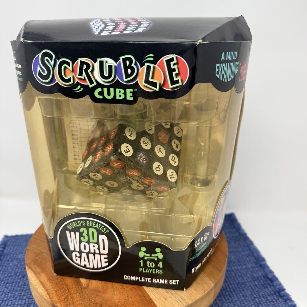 Scruble Cube 3D Word Game 1 to 4 Players- New